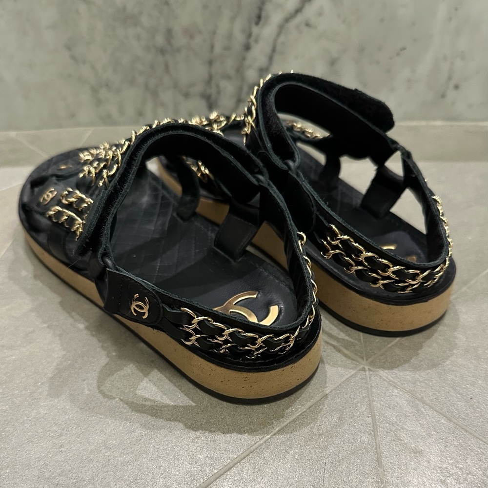 Chanel chain teva dad sandals black 38.5 - Picture 3 of 6